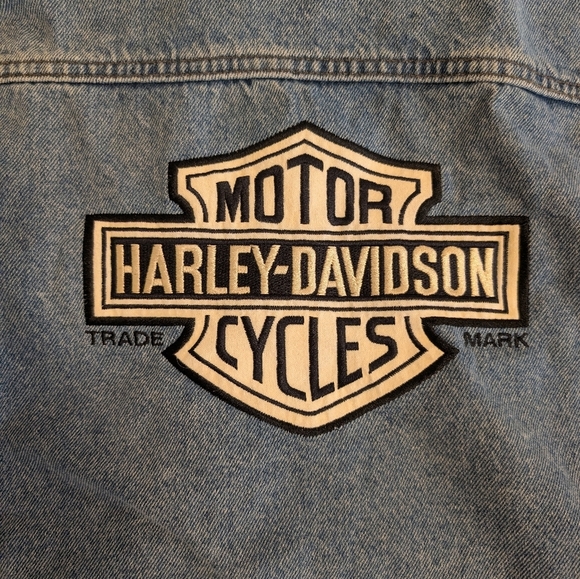 Harley Davidson Motorcycles Men's Embroidered Denim Jean Jacket XXL - Picture 10 of 12